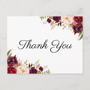 Marsala y Boda floral rosa gracias a las postales