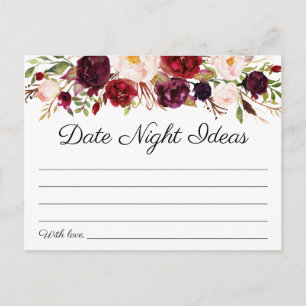Marsala y tarjetas de ideas nocturnas con flores r