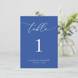 Marsella Bleu Boda Minimalista Número de tabla