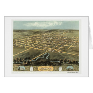Marshalltown, mapa panorámico de IA - 1868