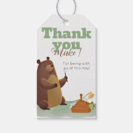 Marshmallow del oso de camping Gracias Etiqueta Fa