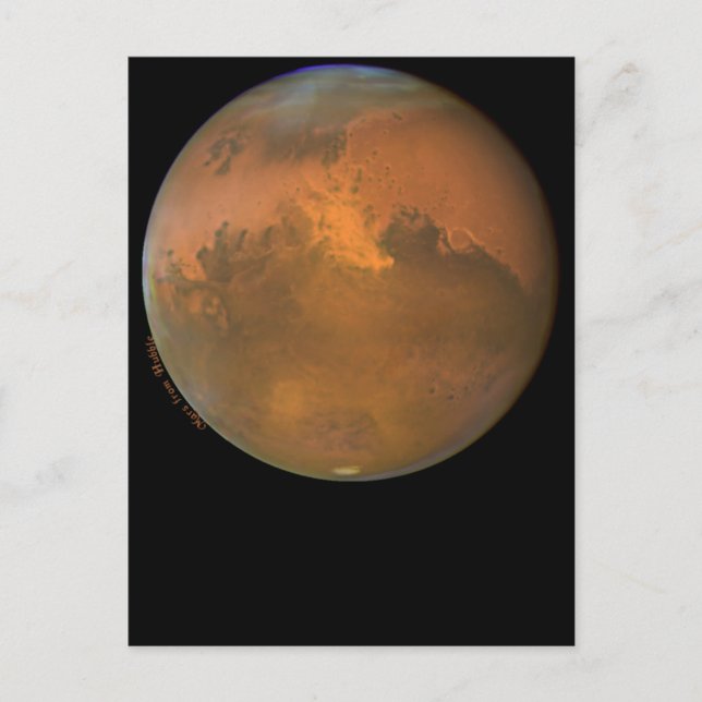 Marte el planeta rojo en tarjetas y postales (Anverso)