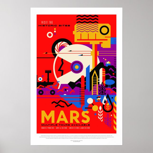 Marte, póster de viaje (Frente)