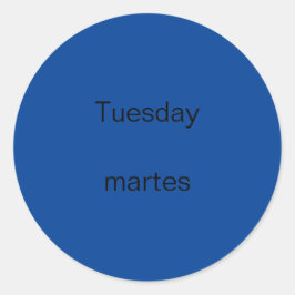 Martes martes inglés para Pegatinas españoles