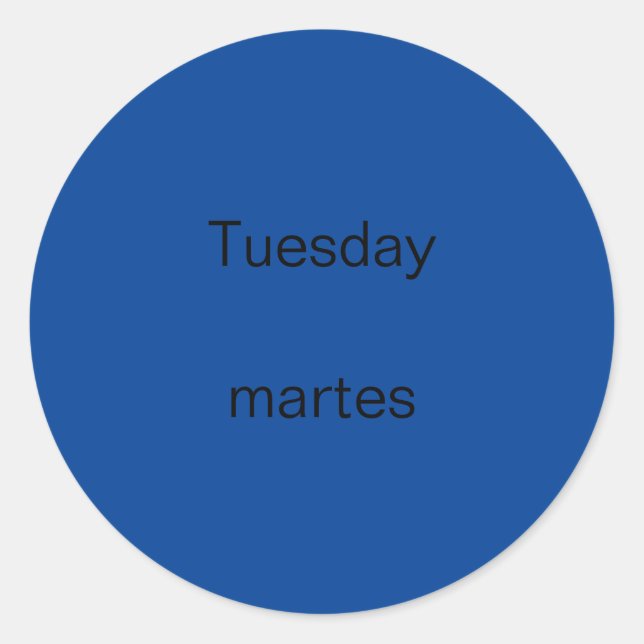 Martes martes inglés para Pegatinas españoles (Anverso)
