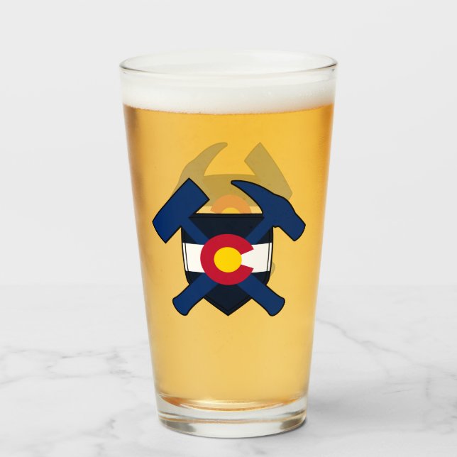 Martillo de rock geólogo con bandera del estado de (Anverso (lleno))