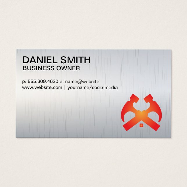 Martillos y hogar | Fondo metálico (Frente)