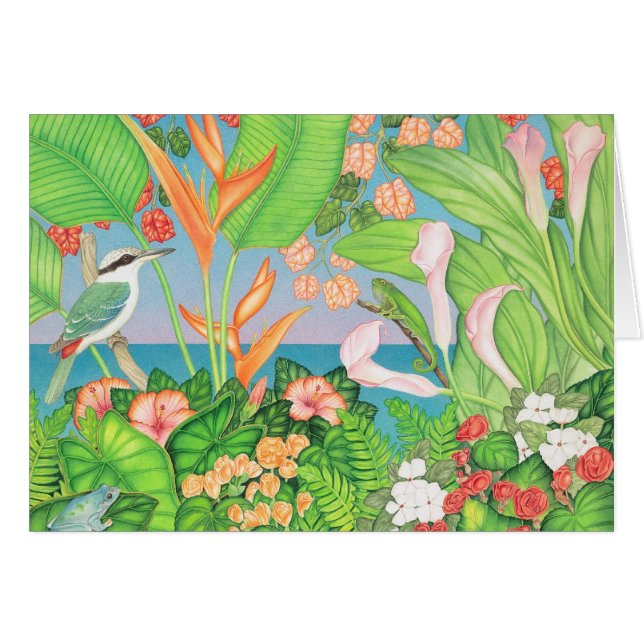 martín pescador, rana y lagarto Rojo-apoyados (Anverso (Horizontal))