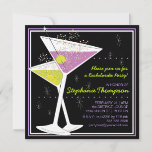 Martini Cocktail Bachelorette Party Invitación
