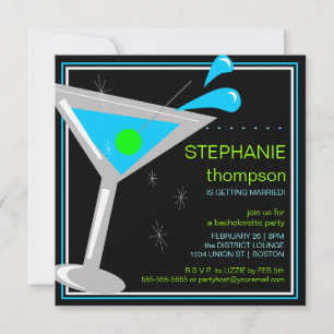 Martini Cocktail Bachelorette Party Invitación
