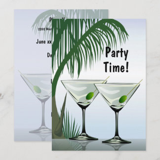 Martini Cocktails Fiesta Invitación tropical