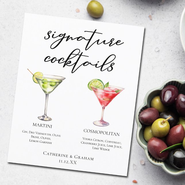 Martini Cosmopolitan Signature Cocktails Menú (Subido por el creador)