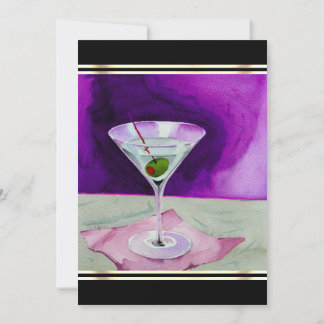 Martini Glass con la invitación a la fiesta de cóc