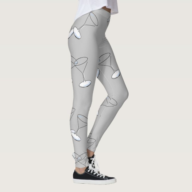 Martini Glasses Gray Leggings (Derecha)