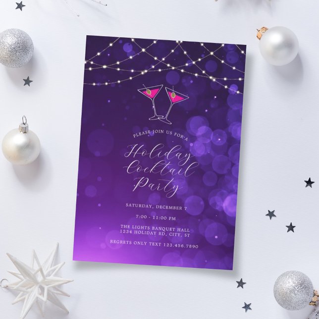 Martini Glasses Holiday Cocktail Party Invitación (Subido por el creador)
