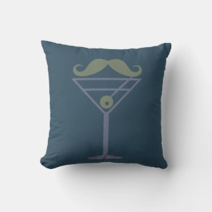 Martini Mustache personalizado lanzar almohada