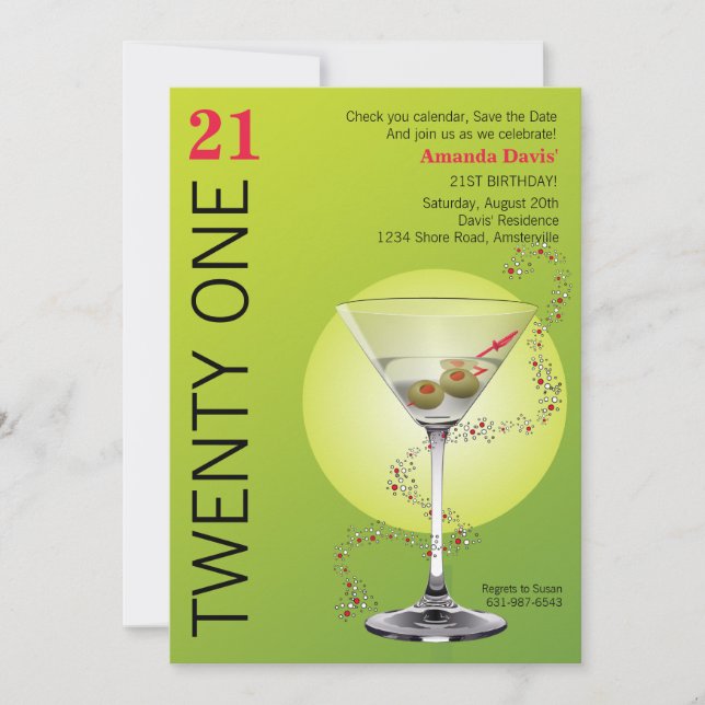 Martini Por Favor Invitación (Anverso)