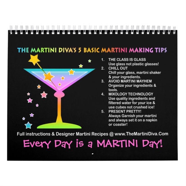 MARTINI RECIPES CALENDARIO 1 DE LA Diva Martini (Tapa)