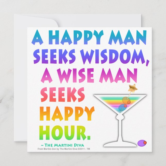 MARTINI ZEN: Hombre sabio busca invitaciones a Hap (Anverso)