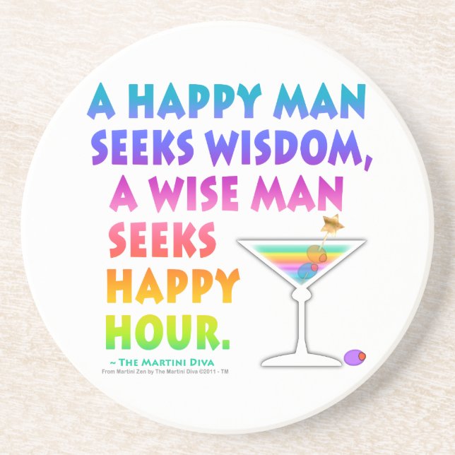 MARTINI ZEN: Hombre Sabio Busca Posavasos para Hap (Frente)
