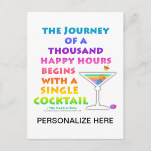 MARTINI ZEN - Tarjeta postal Happy Hour Journey