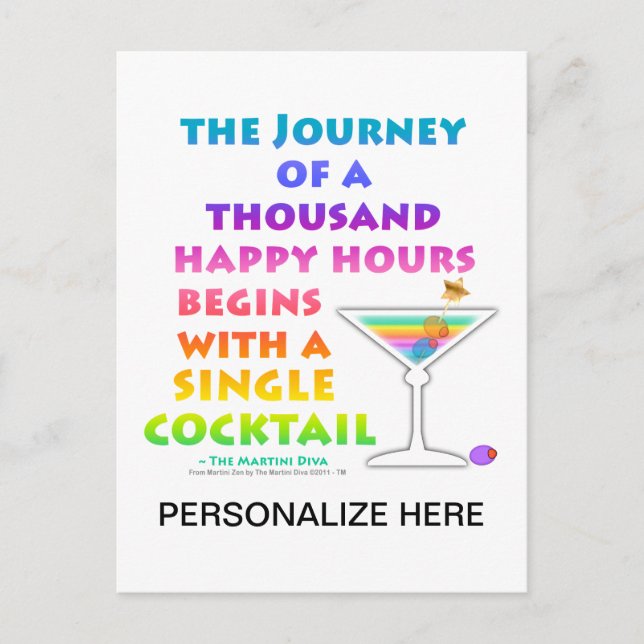 MARTINI ZEN - Tarjeta postal Happy Hour Journey (Anverso)