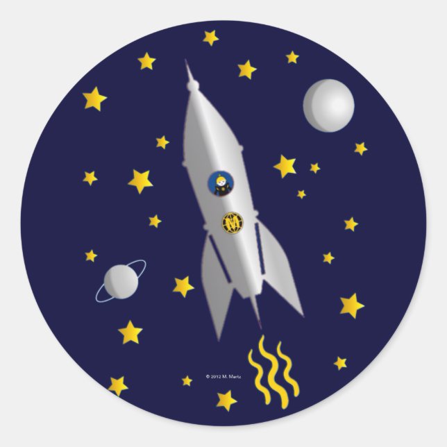 Martzkins In Outer Space Pegatinas © 2012 M. Martz (Anverso)