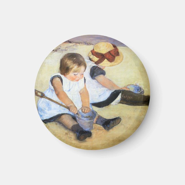 Mary Cassatt niños jugando en el imán de la playa (Frente)