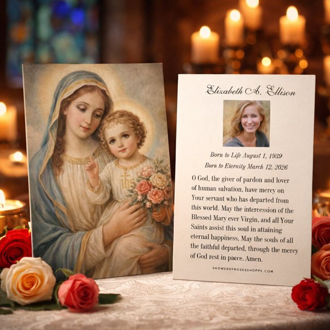 Mary Jesus Funeral Memorial Prayer Holy Card (Subido por el creador)