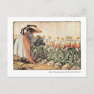 Mary, Mary, Quite Contrary Tarjeta Postal de Rima 