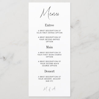 Mary - Menú de Bodas Elegante Minimalista