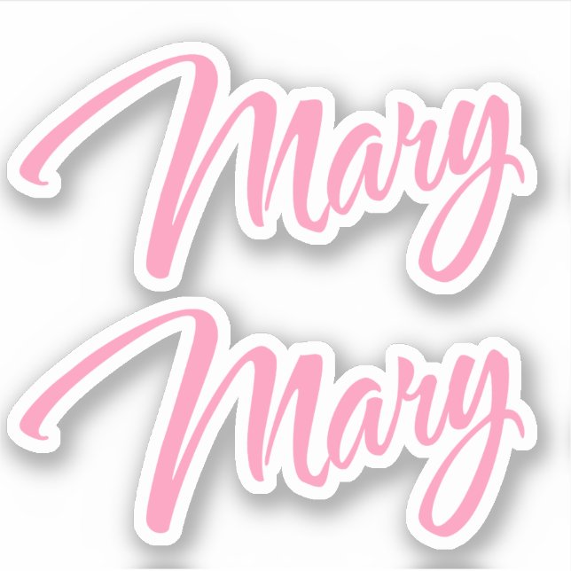 Mary Nombre decorativo en Pegatina rosa x2 (Anverso)