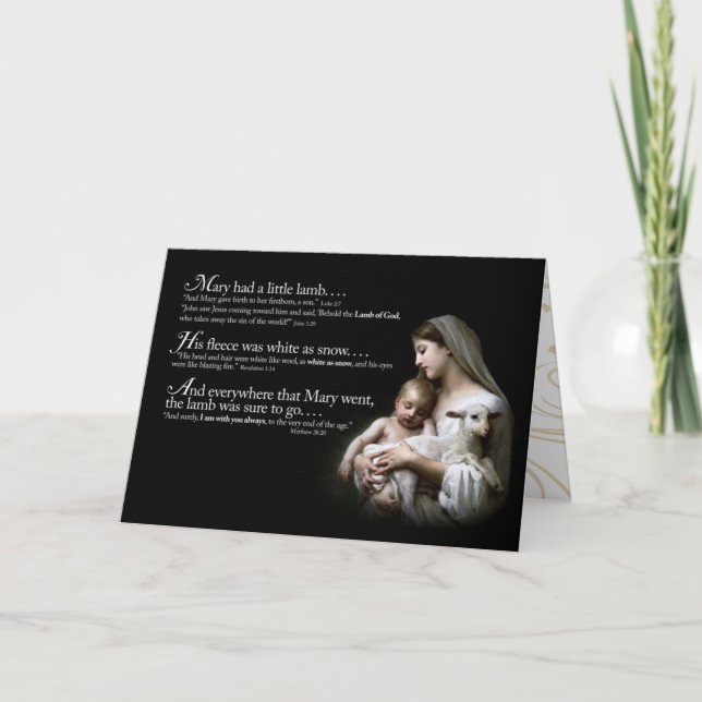 Mary tenía una pequeña tarjeta de Navidades de cor (Anverso)