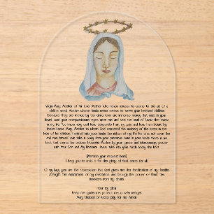 Mary Undoer de la tarjeta de oraciones acrílicas d