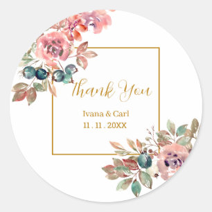 MARY Watercolor Rosa Sello verde esmeralda