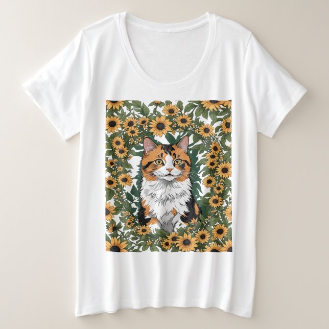 Maryland Calico Cat And Black Eyed Susan Flowers 2 (Anverso del diseño)