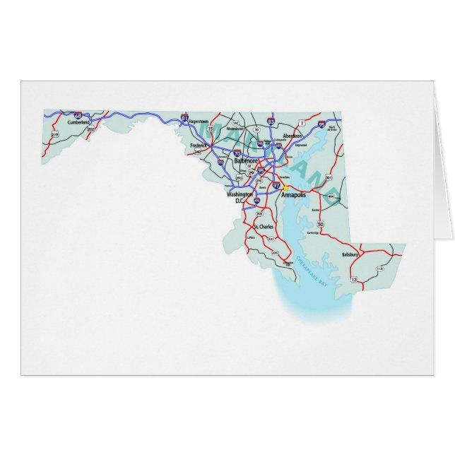 Maryland Map Blank Card (Anverso (Horizontal))