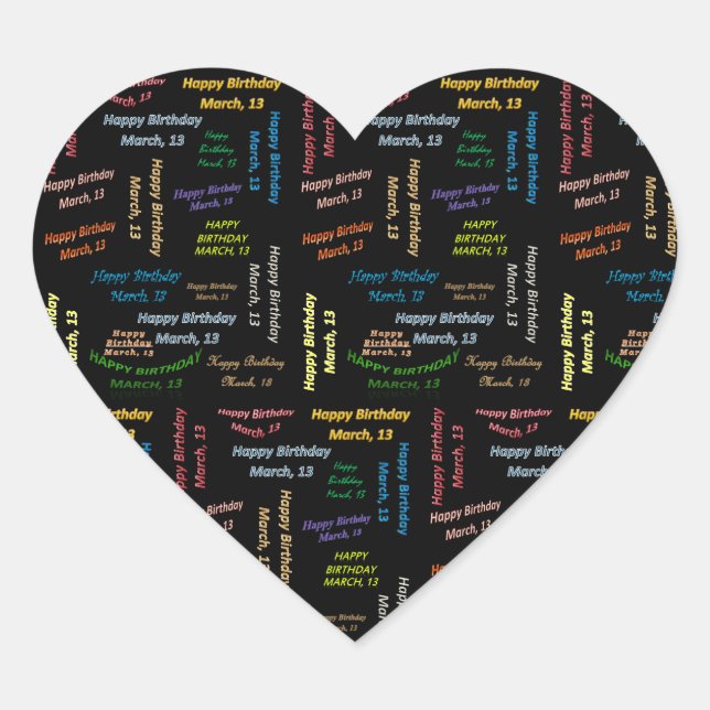 Marzo, 13 Pegatina de cumpleaños (Anverso)