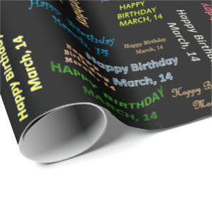 Marzo, 14 Papel de ajuste de regalo por cumpleaños