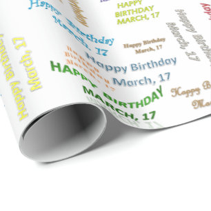 Marzo, 17 Papel de ajuste de regalo por cumpleaños