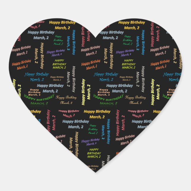 Marzo, 2 Pegatina de cumpleaños (Anverso)