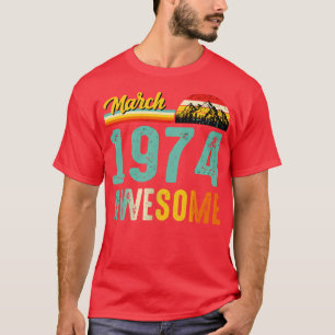 Marzo de 1974 Vintage de la camiseta de regalo de