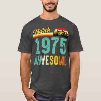 Marzo de 1975 Vintage de la camiseta de regalo de