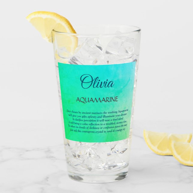 Marzo Diseño de Birthstone Aquamarine (Anverso (hielo))