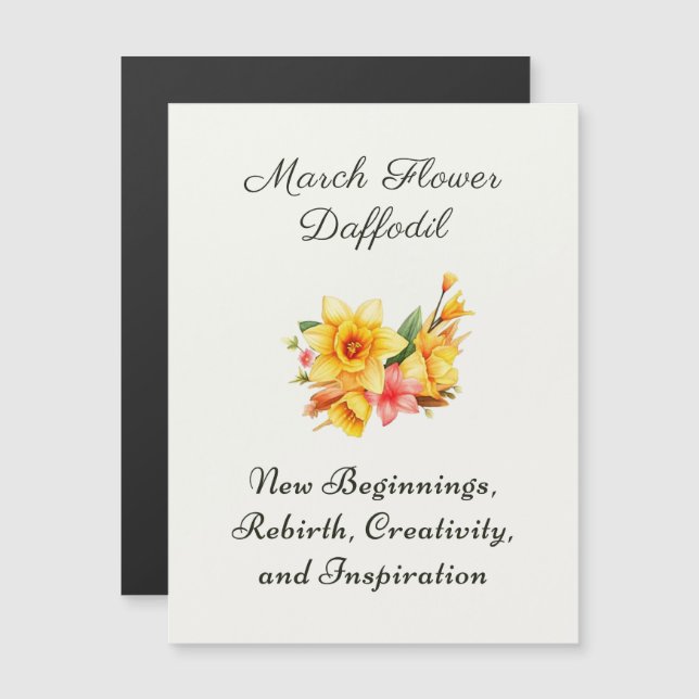 Marzo Nacimiento Flor Daffodil Nacimiento Regalo (Anverso/Reverso)