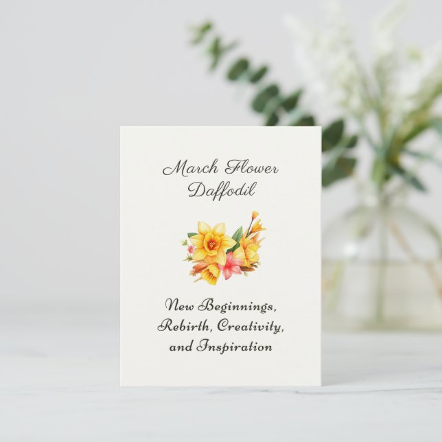 Marzo Nacimiento Flor Daffodil Nacimiento Regalo (Anverso de pie)