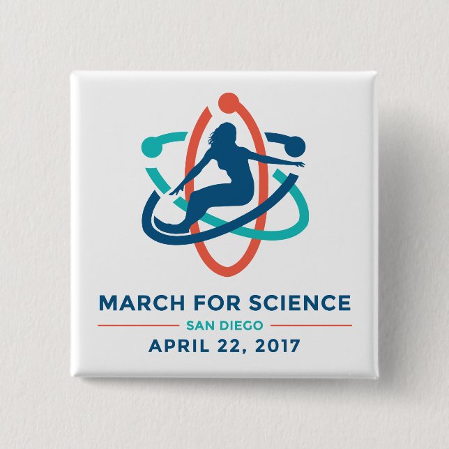 Marzo para la ciencia: San Diego - botón de la (Anverso)