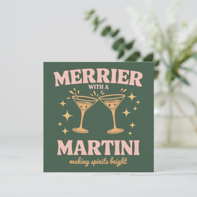Más alegre con un Martini Navidad Cóctel Fiesta  (Anverso de pie)