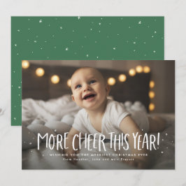 Más alegría este año tarjeta verde de Navidad con