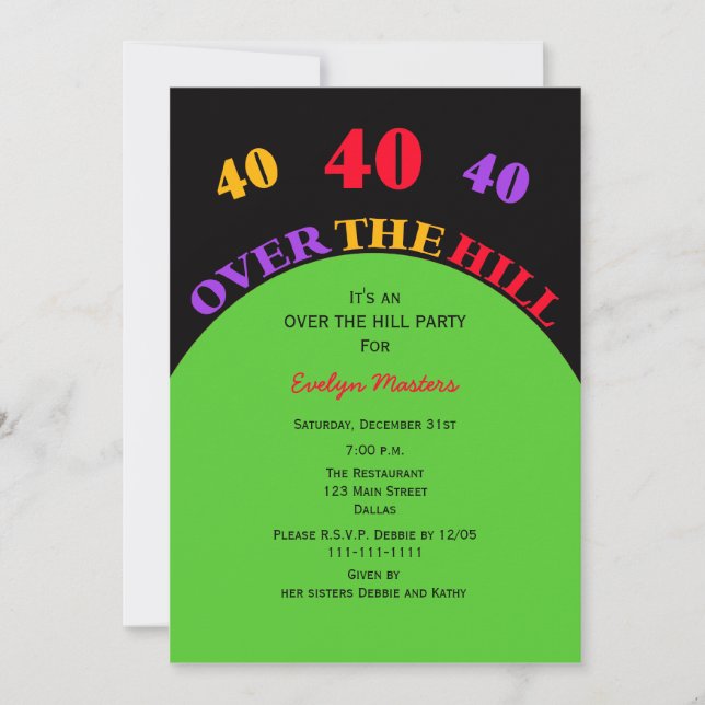 Más allá de la 40.ª invitación a la fiesta de cump (Anverso)